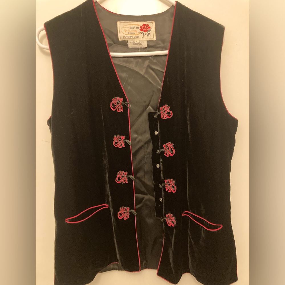 Vintage velvet Chinese vest